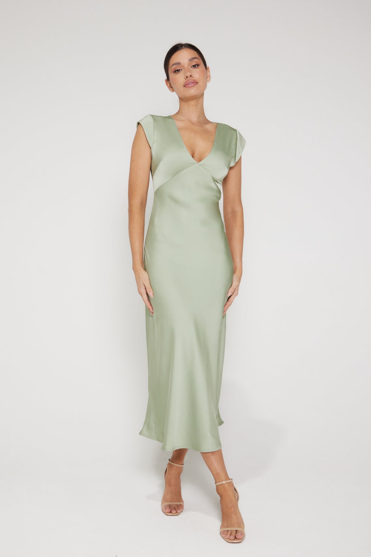 Bianca Dress in Sage Green | Liena UK Bianca Dress in Sage Green | Liena UK