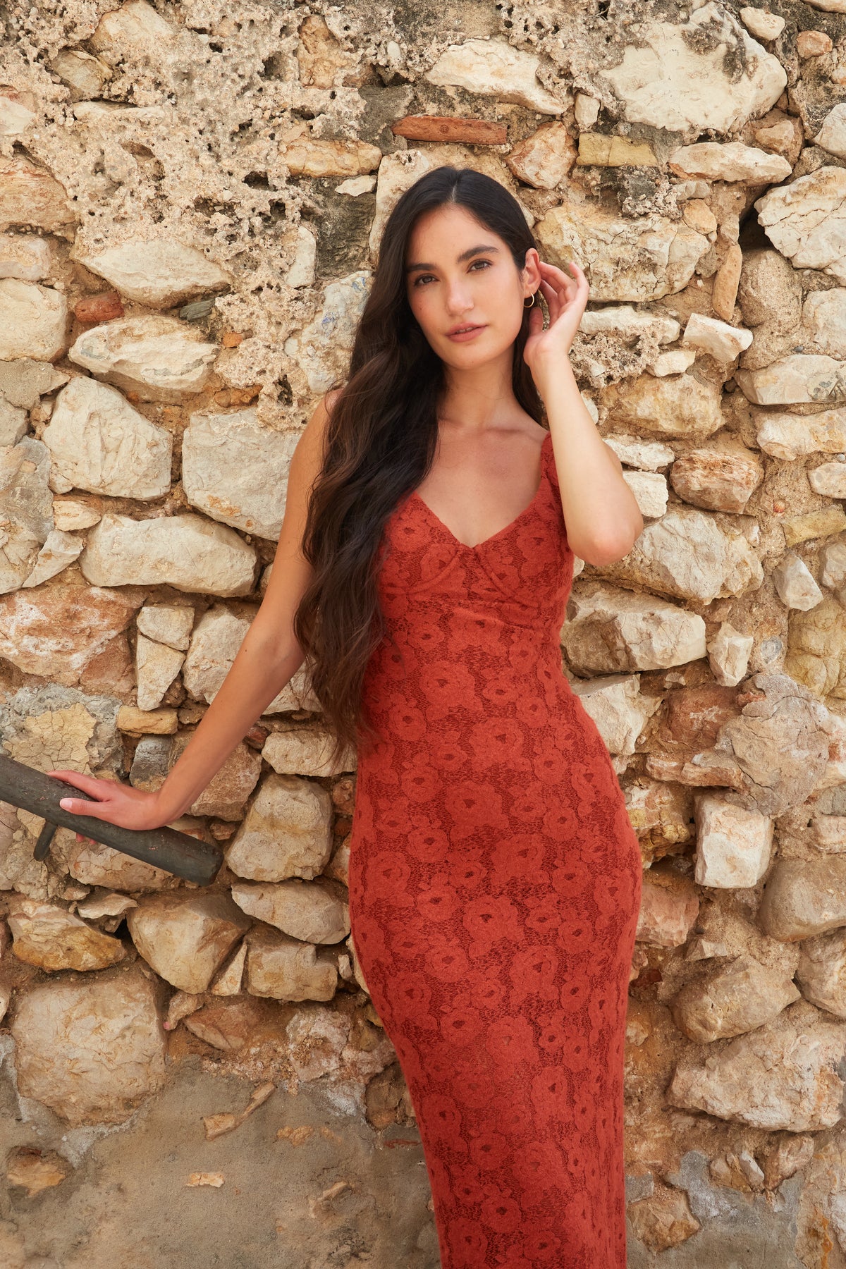 Erin Dress Rust Lace