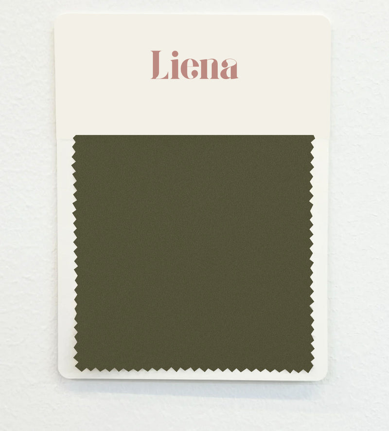 Satin Fabric Swatch Card - Olive