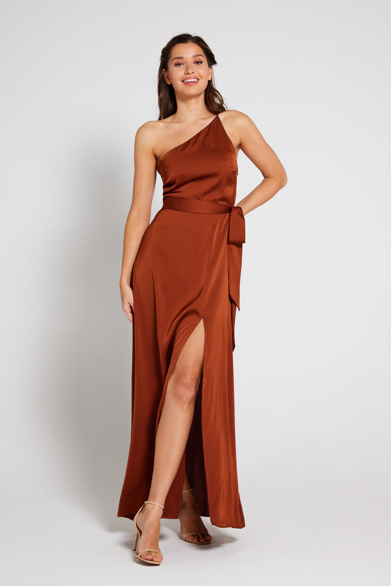 Aria One Shoulder Maxi Dress in Sage Green | Luxe Collection | Liena UK Aria One Shoulder Maxi Dress in Sage Green | Luxe Collection | Liena UK