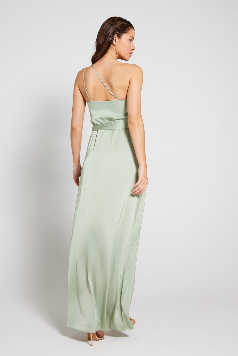 Aria One Shoulder Maxi Dress - Sage Green