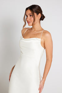 Chelsea Cowl Neck Backless Dress - Ivory
