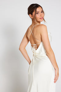 Chelsea Cowl Neck Backless Dress - Ivory