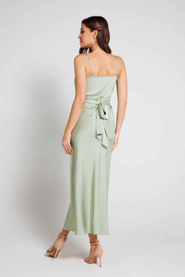 SARALIVIA Linen Dress - Sage Green main image 1