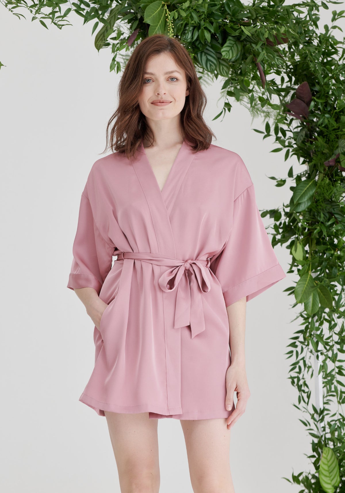 Bridesmaid Satin Robe - Dusky Pink