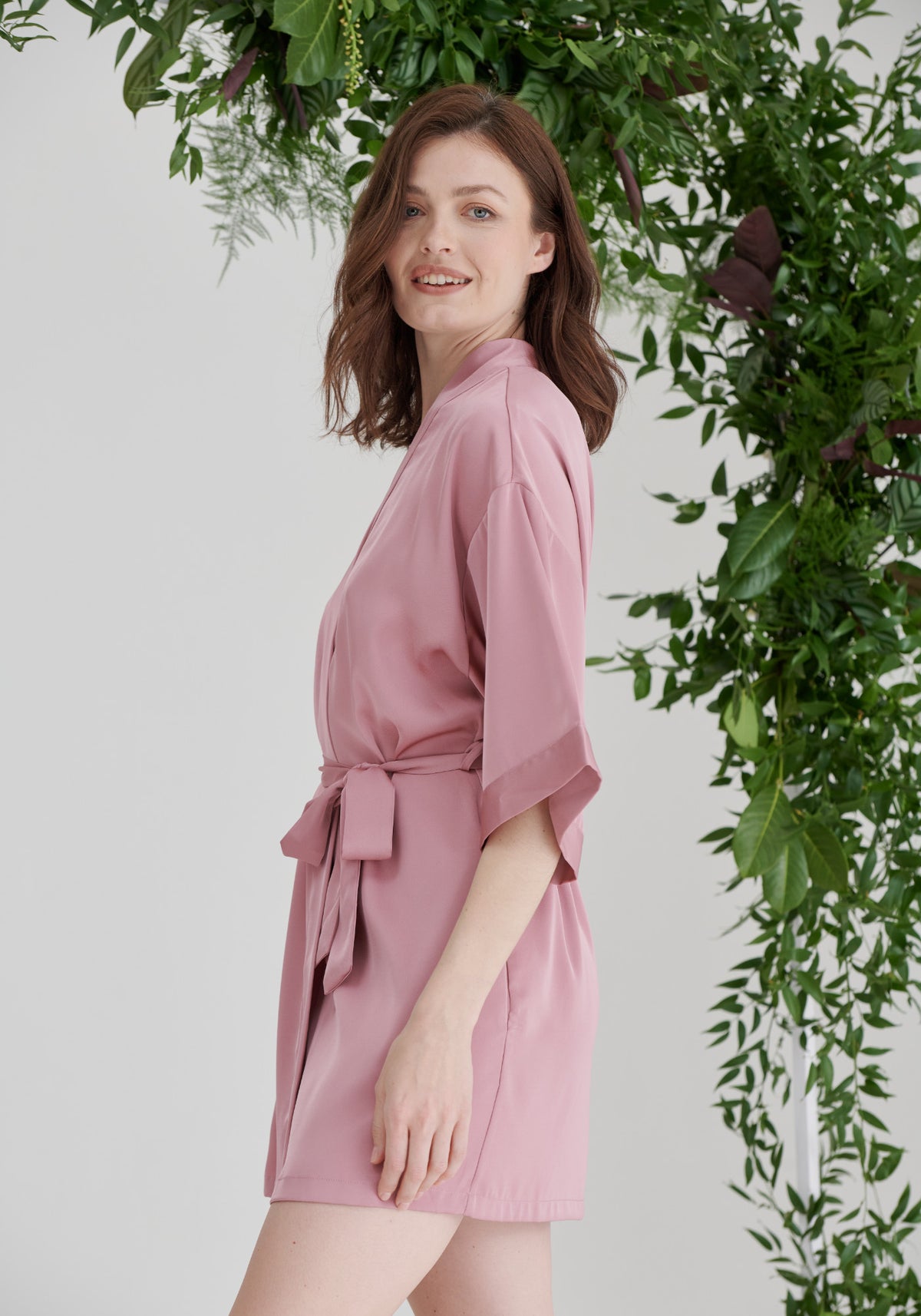 Bridesmaid Satin Robe - Dusky Pink