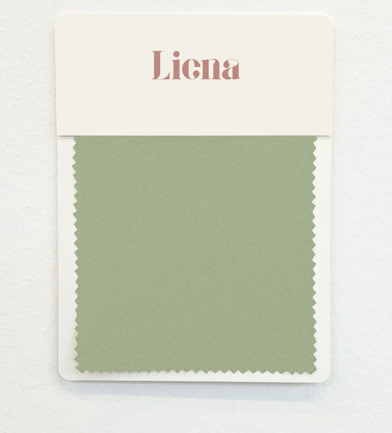 Satin Fabric Swatch Card - Sage Green