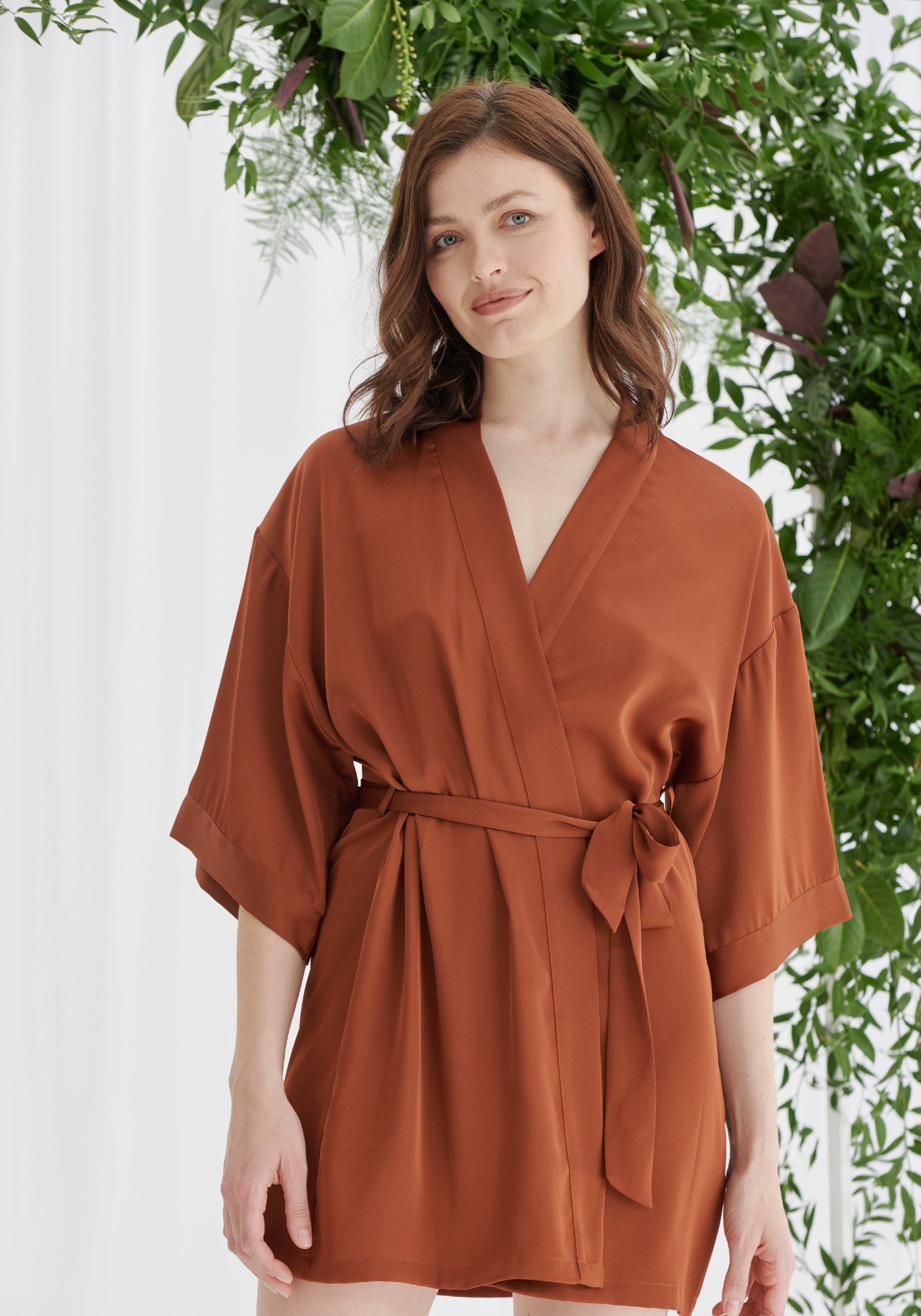 Bridesmaid Satin Robe - Rust – Liena