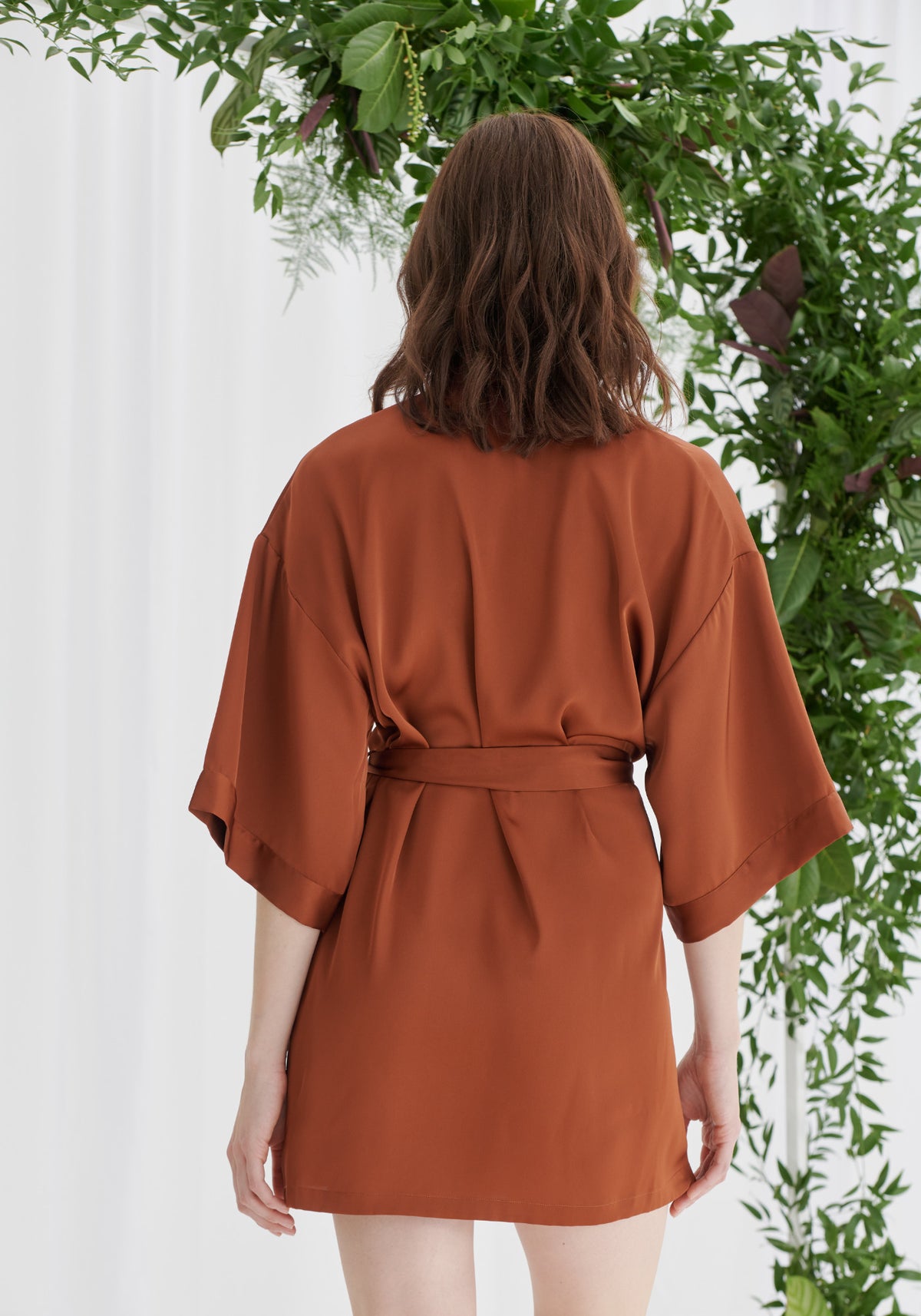 Bridesmaid Satin Robe - Rust