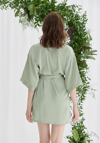 Bridesmaid Satin Robe - Sage Green
