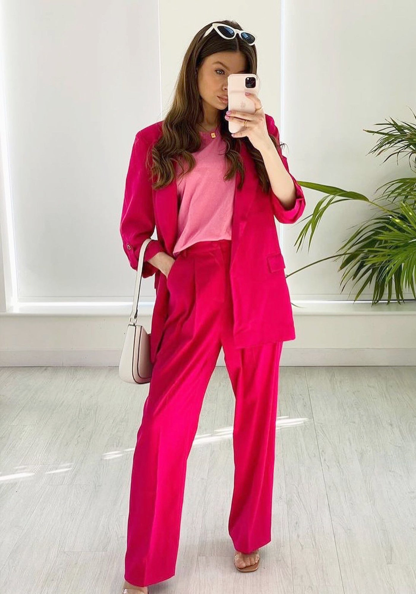 Pink high cheap waisted pants