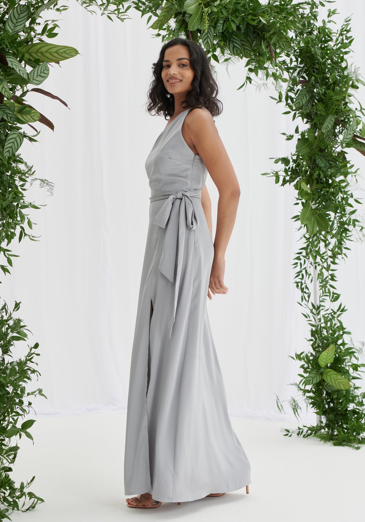 Oasis one cheap shoulder maxi dress