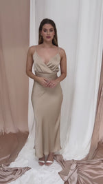 Louisa Tie Waist Cami Wrap Maxi Dress - Champagne