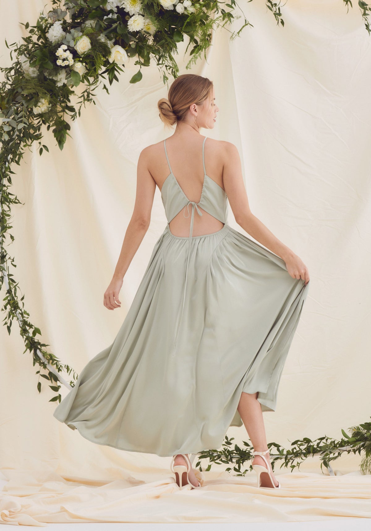 Sage Green Satin Bridesmaid Dresses - Sage Satin Dress - Sage Green Bridesmaid Dresses UK
